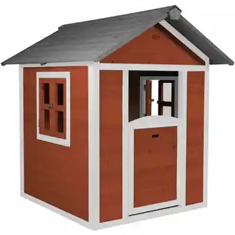 ManoMano Spielhaus Beach Lodge in Rot Kleines Spielhaus aus fsc Holz für Kinder 135 x 111 x 133 cm - Rot - AXI Angebot