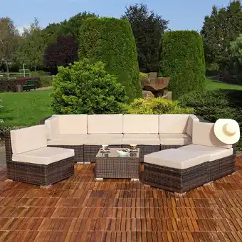 ManoMano Sitzgruppe Sitzgarnitur Lounge Gartenmöbel Gartenset Rattan Sitzgruppe braun xl Angebot