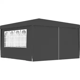 ManoMano Profi-Partyzelt Gartenzelt Zelt für Camping/Markt/Festival Pavillon Faltbar mit Seitenwänden 4×4 m Anthrazit 90 g/m² XDGN1051 Angebot