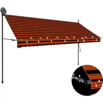 ManoMano Bonnevie - Einziehbare Markise Sonnenmarkise Handbetrieben mit led 350 cm Orange Braun vidaXL Angebot