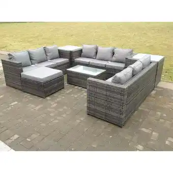 ManoMano Poly Rattan Gartenmöbel Set Balkonmöbel Set 10-sitzer Gartenlounge Sofa Set Sitzgruppe aus Gartensofa,Sessel,Hocker Dunkelgra Angebot