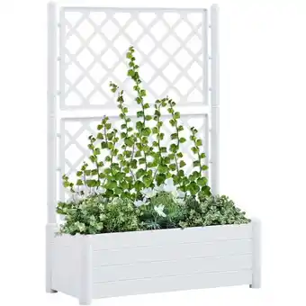 ManoMano Pflanzkübel,Blumenkasten,Pflanzkasten mit Spalier 100x43x142 cm pp Weiß VMEC564574 Maisonchic Angebot