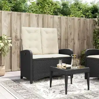 ManoMano Bonnevie - Gartenbank Verstellbar mit Kissen Schwarz Poly Rattan vidaXL222597 Angebot