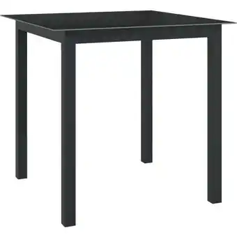 ManoMano Bonnevie - Gartentisch Esstisch - Balkontisch Schwarz 80x80x74 cm Aluminium und Glas BV865862 Angebot