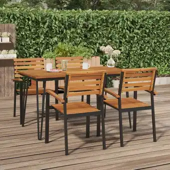 ManoMano Gartentisch,Terrassentisch,Gartenmöbel mit Haarnadel-Beinen 140×80×75 cm Massivholz Akazie VMEC806909 Maisonchic Angebot