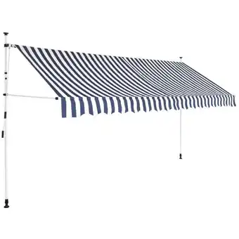 ManoMano Bonnevie - Einziehbare Markise Sonnenmarkise Handbetrieben 400 cm Blau/Weiß Gestreift vidaXL Angebot