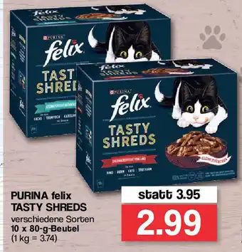 Famila Nord West Purina felix Tasty Shreds 10x80g Beutel Angebot