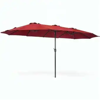 ManoMano Doppel Aluminiumgarten Regenschirm Alu Twin 460x270xH240 cm Bordeaux Angebot