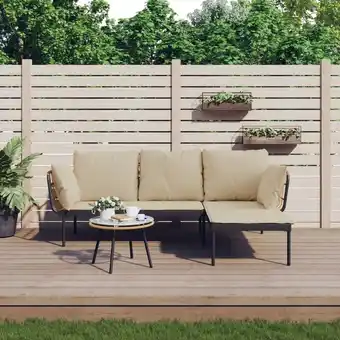 ManoMano 3-tlg. Garten-Lounge-Set,Gartenmöbel-Set mit Kissen Beige Poly Rattan vidaXL Angebot