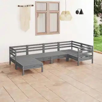 ManoMano Bonnevie - 6-tlg. Garten-Lounge-Set,Gartenmöbel-Set Massivholz Kiefer Grau vidaXL Angebot