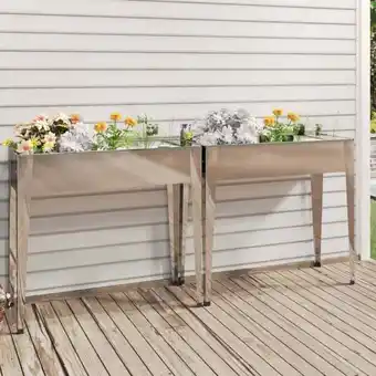 ManoMano 2 Stk. Pflanzkübel,Blumenkasten,Pflanzkasten Verzinkter Stahl VMEC157588 Maisonchic Angebot