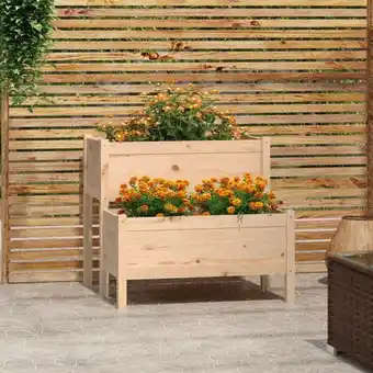 ManoMano Pflanzkübel,Blumenkasten,Pflanzkasten 84,5x84x75 cm Massivholz Kiefer VMEC655041 Maisonchic Angebot