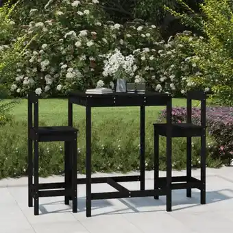 ManoMano Bonnevie - 3-tlg. Gartenbar-Set,Gartenmöbel Set Schwarz Massivholz Kiefer vidaXL Angebot