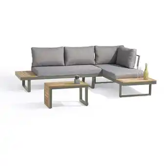 ManoMano Tokyo - 4-Sitzer-Gartenmöbel, Aluminium und Akazienholz, khakigrün Dcb Garden Kaki Angebot