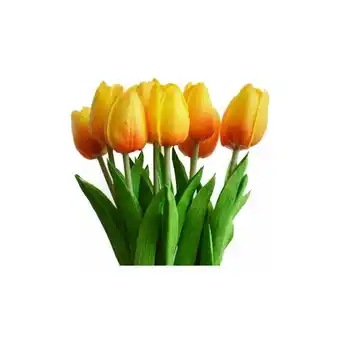 ManoMano 10 Atemberaubender Realistic Touch pu Künstlicher Tulpenstrauß mit Stiel-Orange Angebot