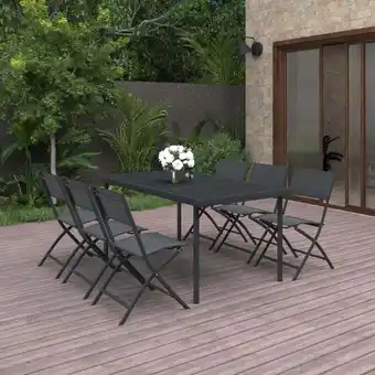 ManoMano Bonnevie - 7-tlg. Garten-Essgruppe,Gartenmöbel Set Stahl vidaXL Angebot