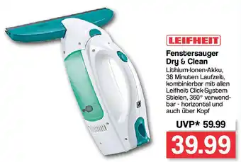 Famila Nord West Leifheit Fenstersauger Dry & Clean Angebot