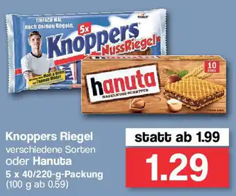 Famila Nord West Knoppers Riegel oder Hanuta 5x40/220g Angebot