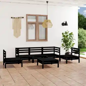 ManoMano Bonnevie - 6-tlg. Garten-Lounge-Set Schwarz Massivholz Kiefer vidaXL204529 Angebot