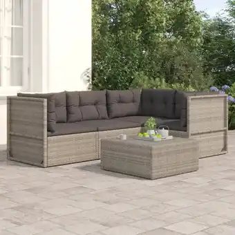 ManoMano 4-tlg. Garten-Lounge-Set,Gartenmöbel-Set mit Kissen Grau Poly Rattan vidaXL Angebot