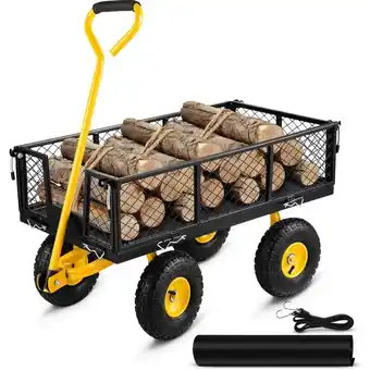 ManoMano Bollerwagen 227kg Gartenwagen 86x46x20cm Gerätewagen 4x 25,4cm Räder Transportwagen Stahlrahmen Gartenkarre 82cm Griff Garten Angebot