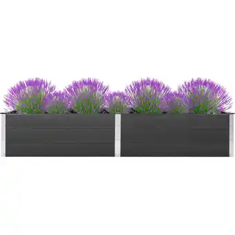 ManoMano Garten-Hochbeet,Blumenkasten,Pflanzkasten Balkon, Terrasse, Garten 200x100x54 cm wpc Grau VMEC570137 Maisonchic Angebot