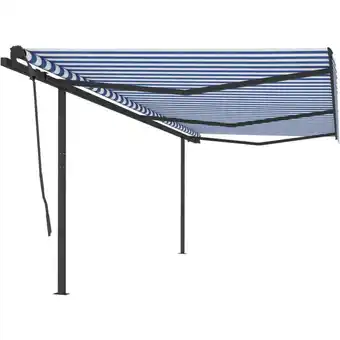 ManoMano Bonnevie - Markise Manuell Einziehbar mit Pfosten 6x3,5 m Blau Weiß vidaXL87339 Angebot