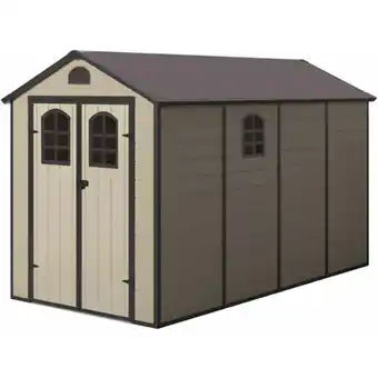 ManoMano Gartenhaus aus Harz Gardiun Alessia C - 6,88 m² 188x366x225 cm mit Boden und Fenster Beige Angebot