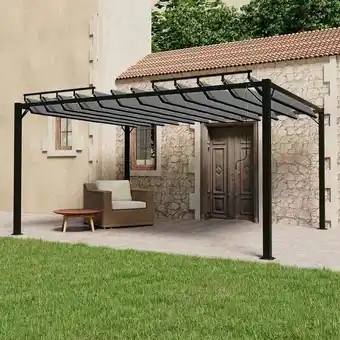 ManoMano Pavillon Familienzelt mit Lamellendach 3x4 m Anthrazit Stoff und Aluminium vidaXL Angebot