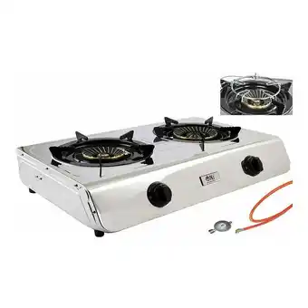 ManoMano NJ-60SD Edelstahl Camping Gaskocher 2 flammig 7,7KW mit Zündsicherung Angebot