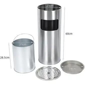 ManoMano Standaschenbecher Aschenbecher Mülleimer Ascher für draußen Mülleimer mit Aschenbecher Abfalleimer mit Inneneimer 25x25x60cm  Angebot