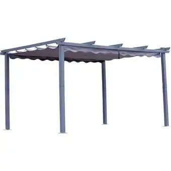 ManoMano Pergola aus Aluminium in anthrazit, Dachrohre aus Stahl, Verstellbares Dach aus Polyester (3x4m, Grau) - grau - Angel Living Angebot