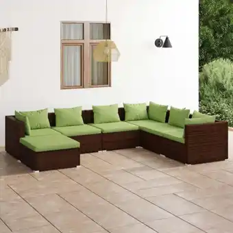 ManoMano 7-tlg. Garten-Lounge-Set,Gartenmöbel-Set mit Kissen Poly Rattan Braun vidaXL Angebot