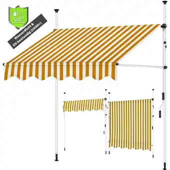 ManoMano Balkonmarkise Klemmmarkise Markise 150 x 120 cm - Weiß / Orange led Balkon Terrasse Fenstermarkise Angebot