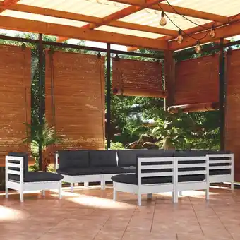 ManoMano 10-tlg. Garten-Lounge-Set mit Kissen Weiß Kiefer Massivholz vidaXL780106 Angebot