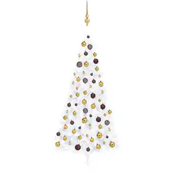 ManoMano Bonnevie - Künstlicher Halber Weihnachtsbaum,Kunstbaum mit LEDs & Kugeln Weiß 180 cm vidaXL Angebot