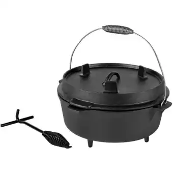 ManoMano Dutch Oven Gusseisen Deckelheber Bräter Topf Gusstopf Kessel Bratpfanne 12 Liter Angebot