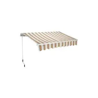 ManoMano Quadratische Stabmarkise 200x250 beige gestreift - Garden Friend Angebot