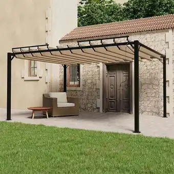 ManoMano Pavillon Familienzelt mit Lamellendach 3x4 m Taupe Stoff und Aluminium vidaXL Angebot