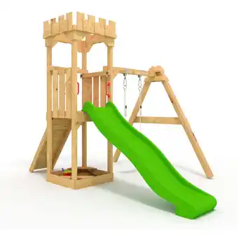 ManoMano Spielturm - Ritterburg s - Kletterturm, Rutsche, Schaukel, Sandkasten - Bibex Angebot