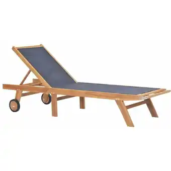 ManoMano Bonnevie - Sonnenliege,Liegestuhl Klappbar mit Rollen Teak Massivholz und Textilene vidaXL Angebot