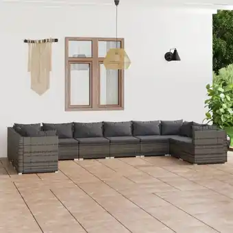 ManoMano 10-tlg. Garten-Lounge-Set mit Kissen Poly Rattan Grau vidaXL21659 Angebot