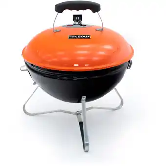 ManoMano Holzkohlegrill Tragbarer Tischgrill Kekai Tahoe 37x37x44 cm Deckel mit Transport- und Schließsystem Orange Emaille Angebot