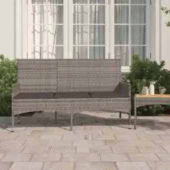 ManoMano Bonnevie - Gartenbank 3-Sitze Doppelsitzbankr mit Kissen Grau Poly Rattan vidaXL Angebot