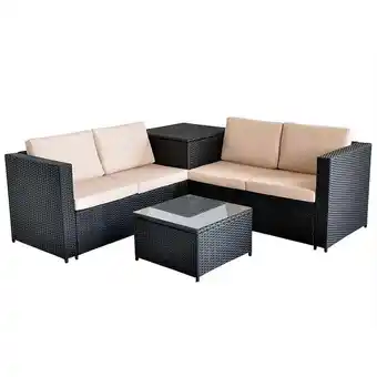 ManoMano Xxl PolyRattan Sitzgruppe Garten Sofa Sitzgarnitur Gartenset Schwarz Auflagenbox Angebot