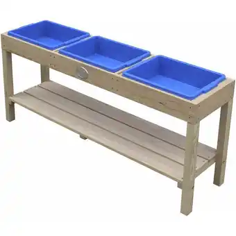 ManoMano Sand und Wassertisch aus Holz Sandtisch / Matschtisch / Wasserspieltisch mit 3 Behältern & Ablagefläche 124 x 50 cm - Braun - Angebot