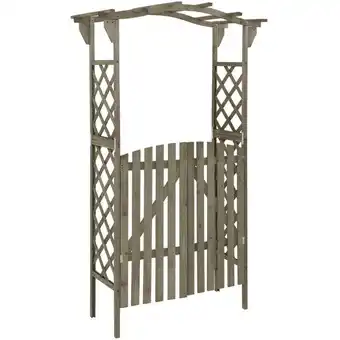 ManoMano Grosmonde - 116x40x204 cm Pergola avec portail Gris Bois de sapin massif Angebot