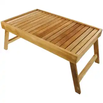 ManoMano PrixPrime - Plateau pliant multifonctionnel en bois de teck authentifié 55x35x5 cm Angebot