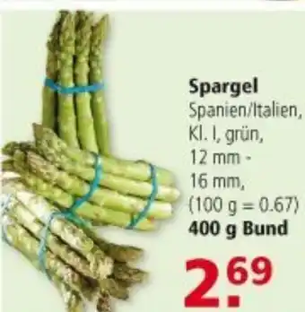 Multi Markt Spargel grün 400g Angebot