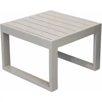 ManoMano Low quadratisch Tabelle 45 x 45 cm Wohnzimmer im Freien für Wohnzimmer mit Aluminiumstruktur und Milos -Lattenebene - Tan Angebot